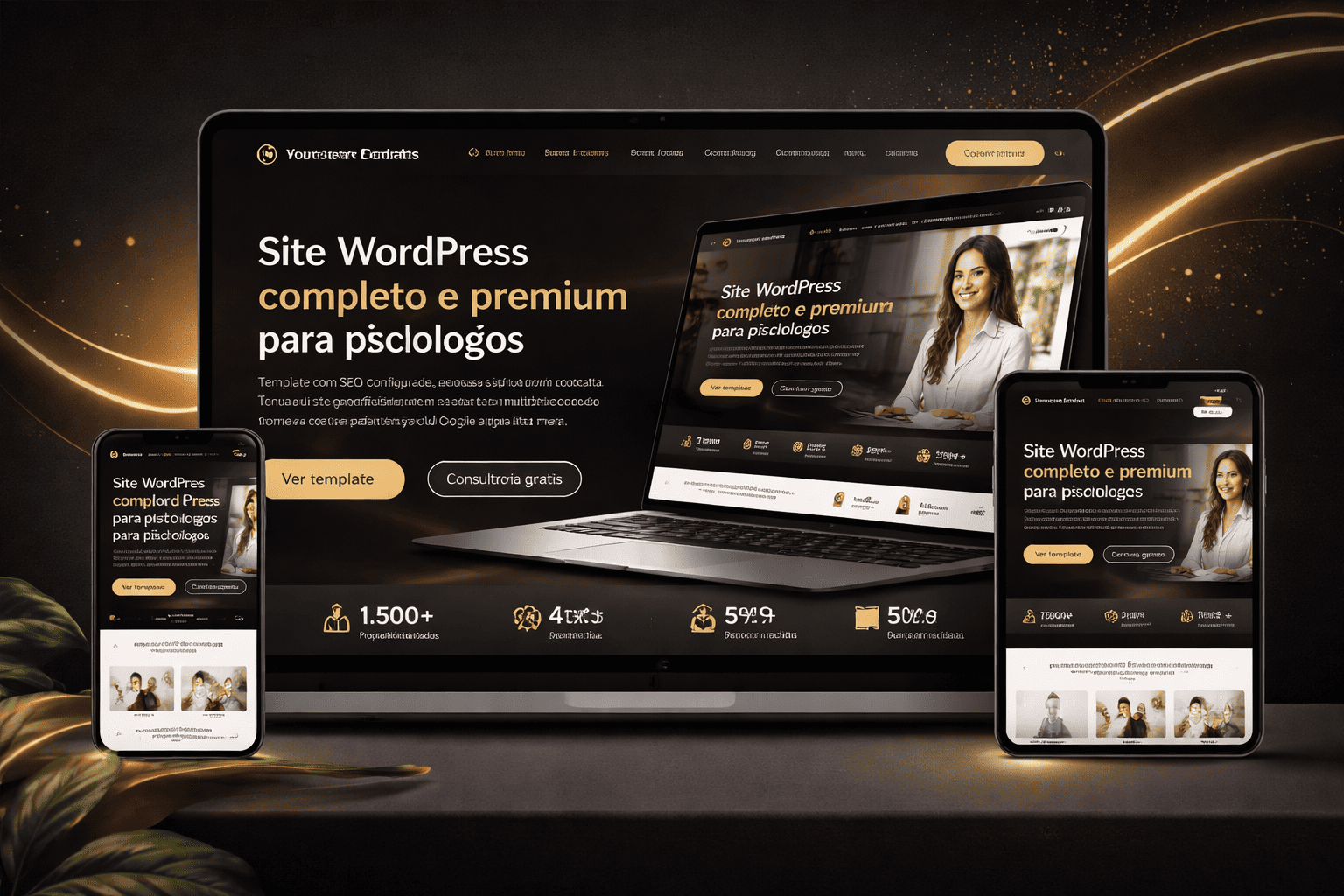 Template WordPress para Psicólogo - Demonstração do layout premium