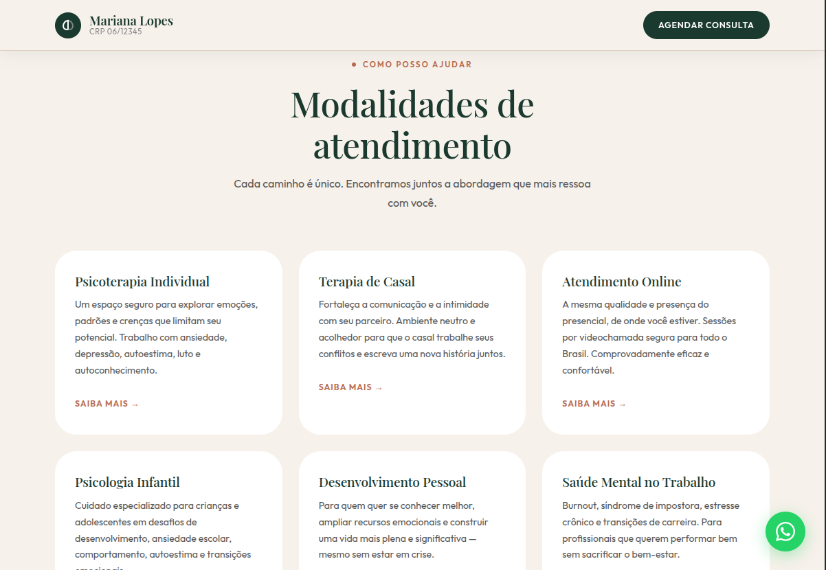 Segunda imagem de demonstração do modelo Mente Serena v1